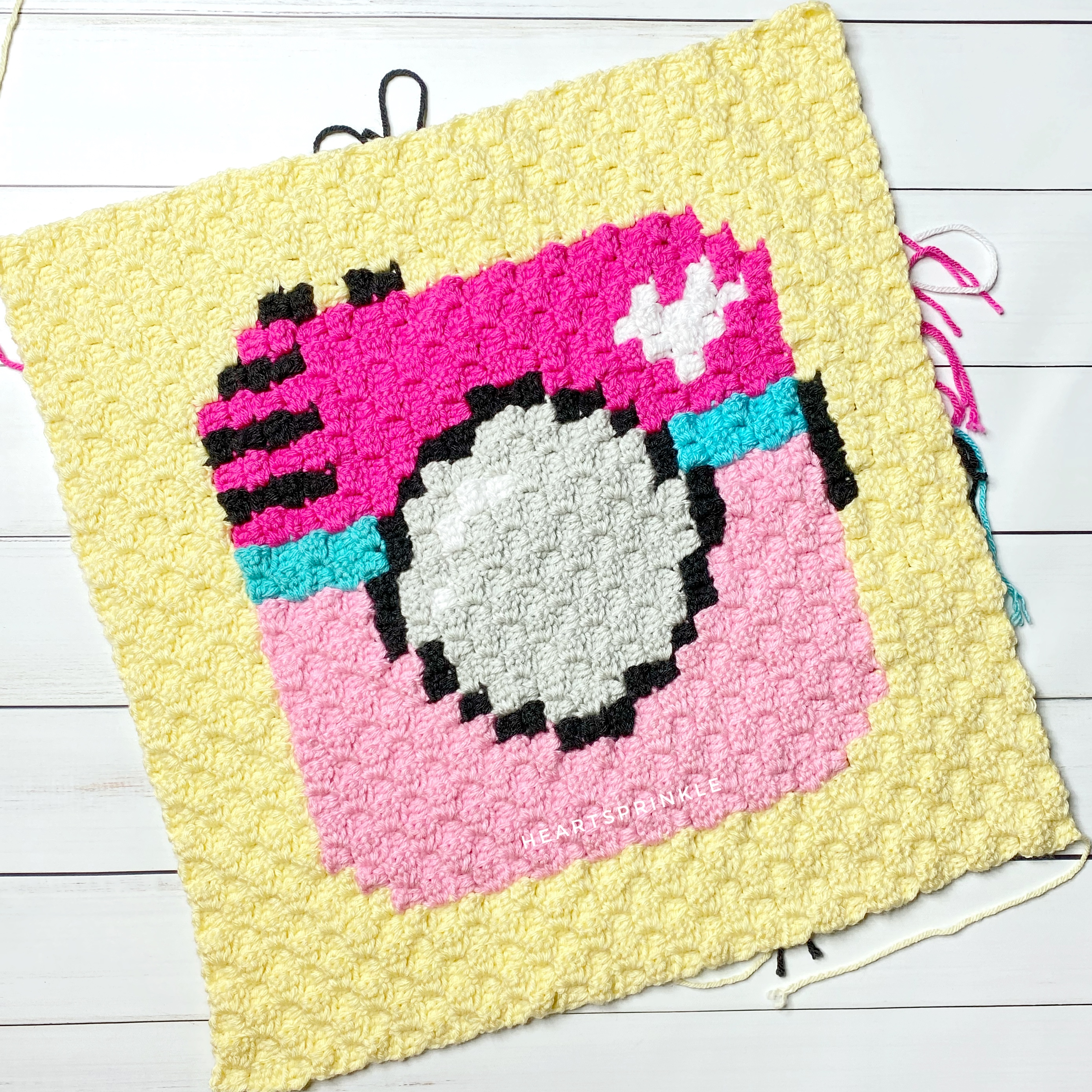 Camera c2c crochet square-heartsprinkle