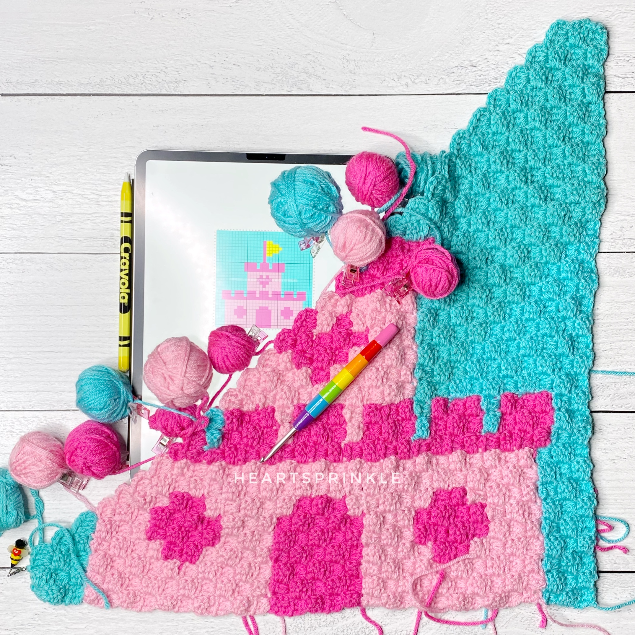 Free Crochet Castle C1C Pattern Heartsprinkle Summer Beach Bum Set