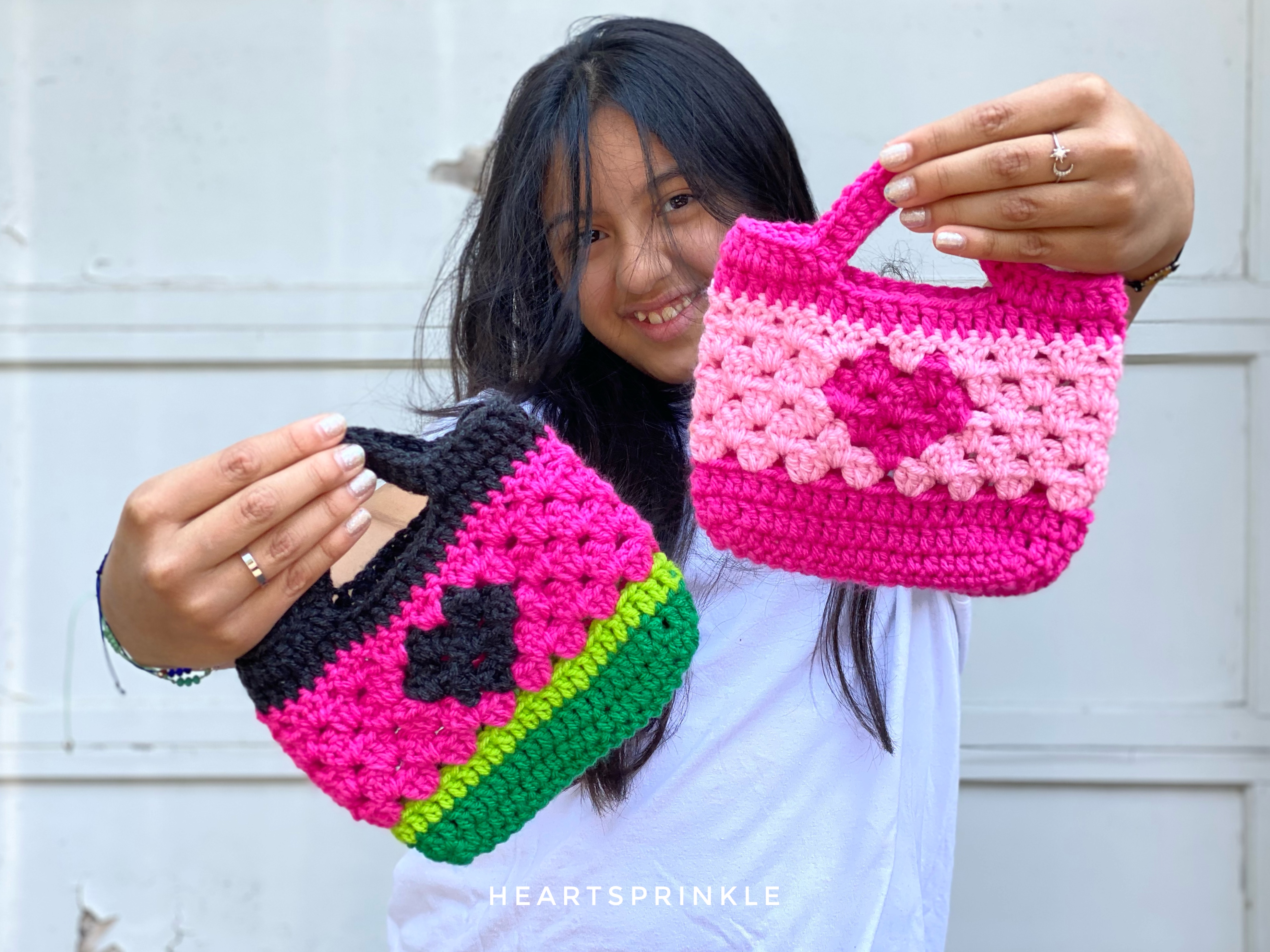 Heartsprinkle Mini Granny Stitch Tote Mod