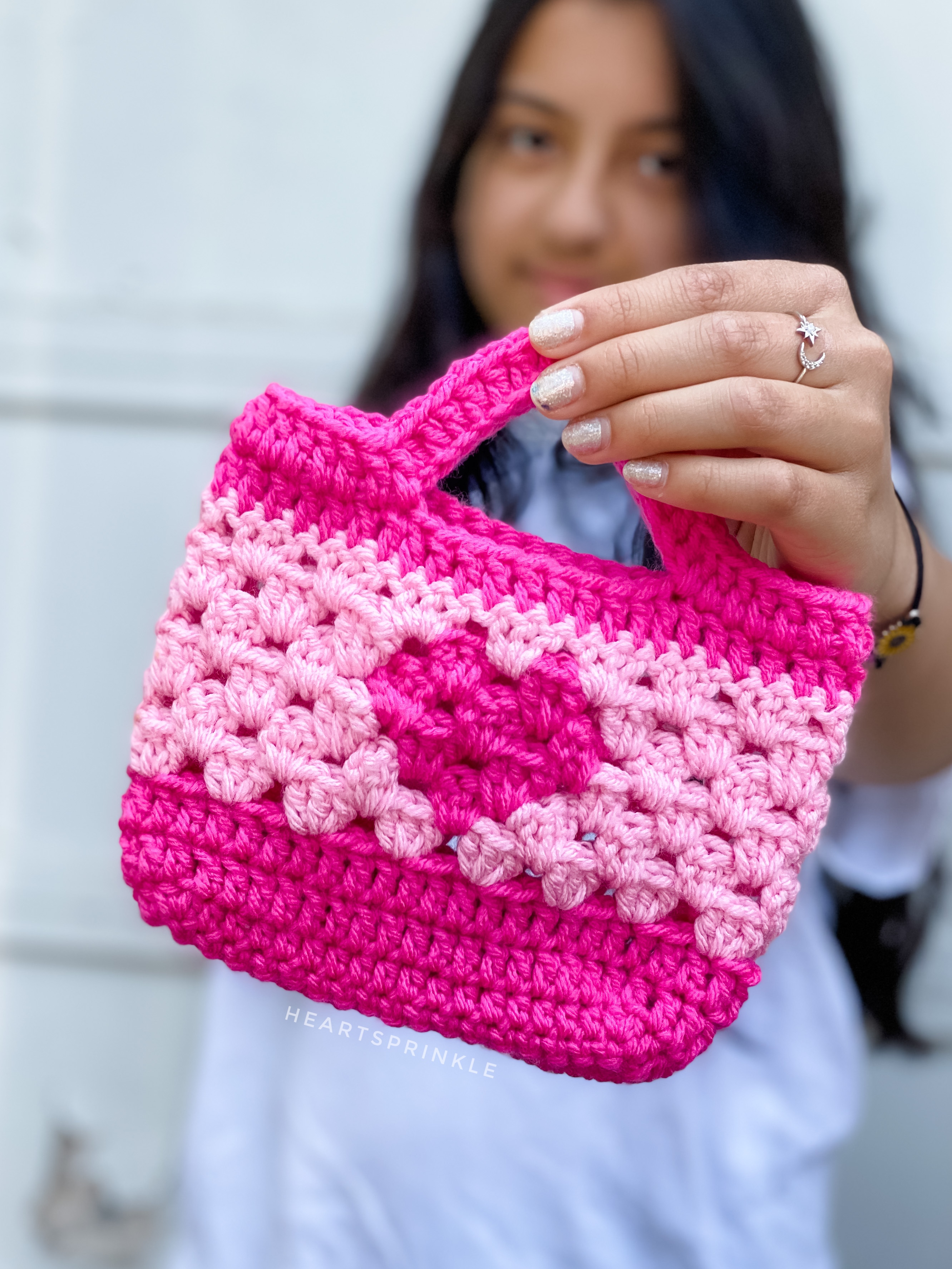 Heartsprinkle Mini Heart Granny Stitch Tote